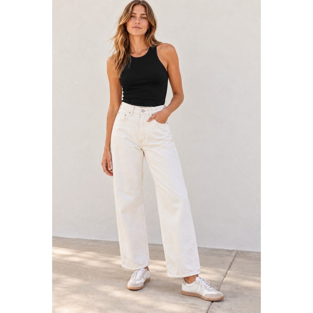 Citizens of Humanity Ayla Jeans Women’s 25 White High Rise Baggy Wide Leg Denim